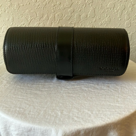 Coach: Black Crosby Watch Roll- Box Grain Leather - Picture 1 of 14
